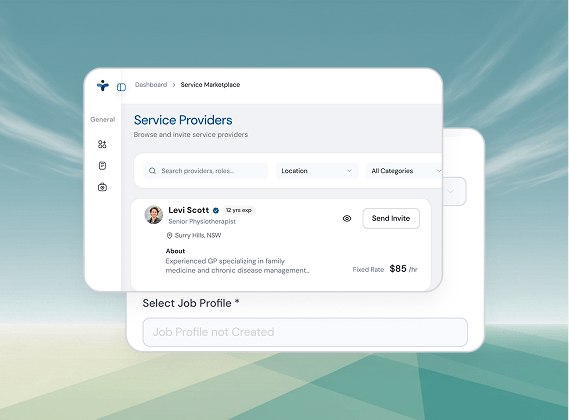 Service marketplace listing of verified providers